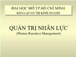 Bài giảng Quản trị nhân lực (Human Resource Management)