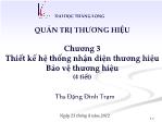 Bài giảng Quản trị thương hiệu - Chương 3 Thiết kế hệ thống nhận diện thương hiệu Bảo vệ thương hiệu