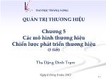 Bài giảng Quản trị thương hiệu - Chương 5 Các mô hình thương hiệu Chiến lược phát triển thương hiệu