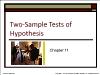 Chapter 11: Two-Sample Tests of Hypothesis