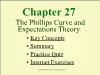 Chapter 27: The Phillips Curve and Expectations Theory