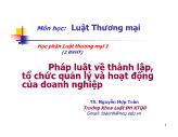 Bài giảng Luật Thương mại - Pháp luật về thành lập, tổ chức quản lý và hoạt động của doanh nghiệp