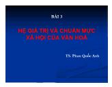 Bài giảng Quản lý nhà nước về văn hóa thông tin - Bài 3.3: Hệ giá trị và chuẩn mực xã hội của văn hoá