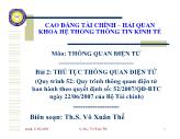 Bài giảng Thông quan điện tử - Bài 2: Thủ tục thông quan điện tử