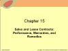 Chapter 15: Sales and Lease Contracts: Performance, Warranties, and Remedies