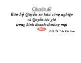 Chuyên đề Bảo hộ Quyền sở hữu công nghiệp và Quyền tác giả trong kinh doanh - thương mại