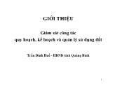 Giám sát công tác quy hoạch, kế hoạch và quản lý sử dụng đất