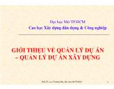 Giới thiệu về quản lý dự án – quản lý dự án xây dựng