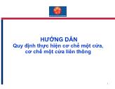 Hướng dẫn quy định thực hiện cơ chế một cửa, cơ chế một cửa liên thông