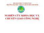 Nghiên cứu khoa học và chuyển giao công nghệ đại học nông lâm TP.Hồ Chí Minh