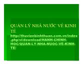 Quản lý nhà nước về kinh tế