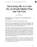 Thị Trường Mỹ và Cơ hội cho các Doanh Nghiệp Nông Sản Việt Nam
